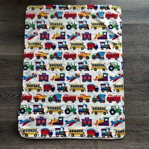 WILDKIN Baby Blanket Heroes Train Planes Blue Security Bus Boys Transportation